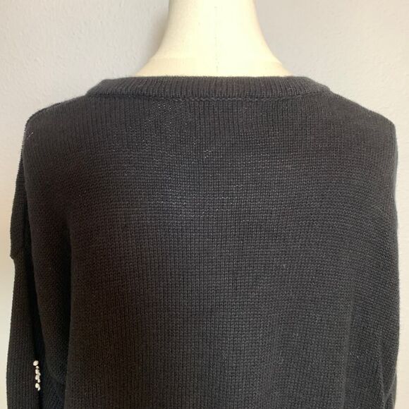 The Quacker Factory Women's 1X Button Up Cardigan Black w/ Butterflies - Picture 8 of 13